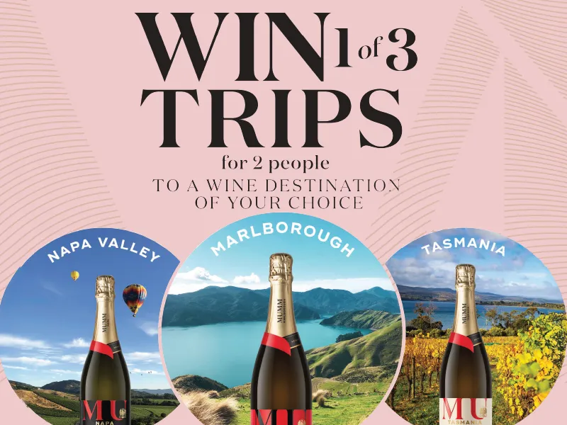 Mumm - Win 1 of 3 Trips for 2 people for a wine destination of your choice